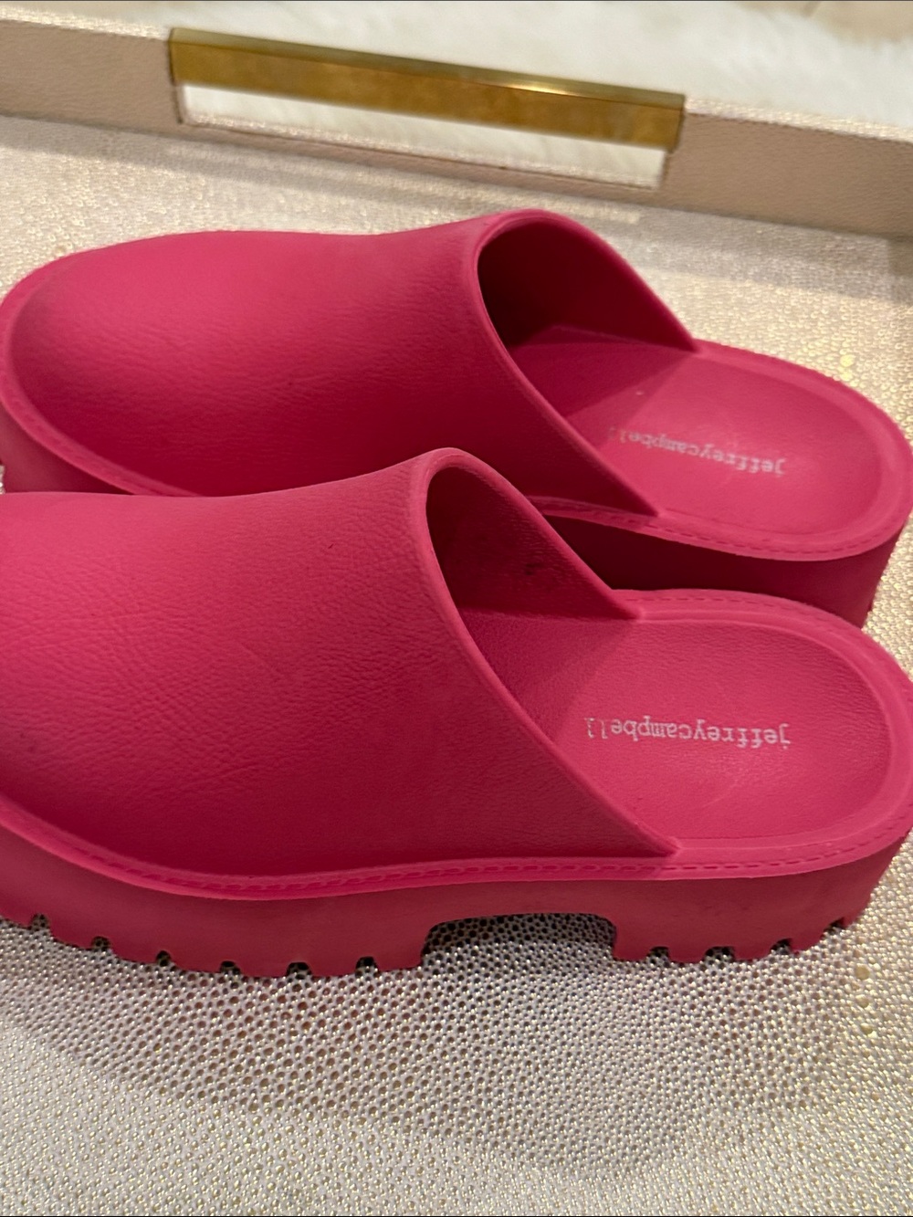 Jeffrey Campbell Bright Pink Platform Clog Mules size 10 - Picture 2 of 5